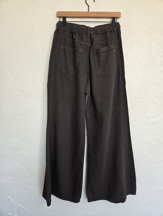 Anthro PILCRO Adi Mid Rise Pull On Dark Taupe Gray Wide Leg Pants, M - Picture 5 of 9